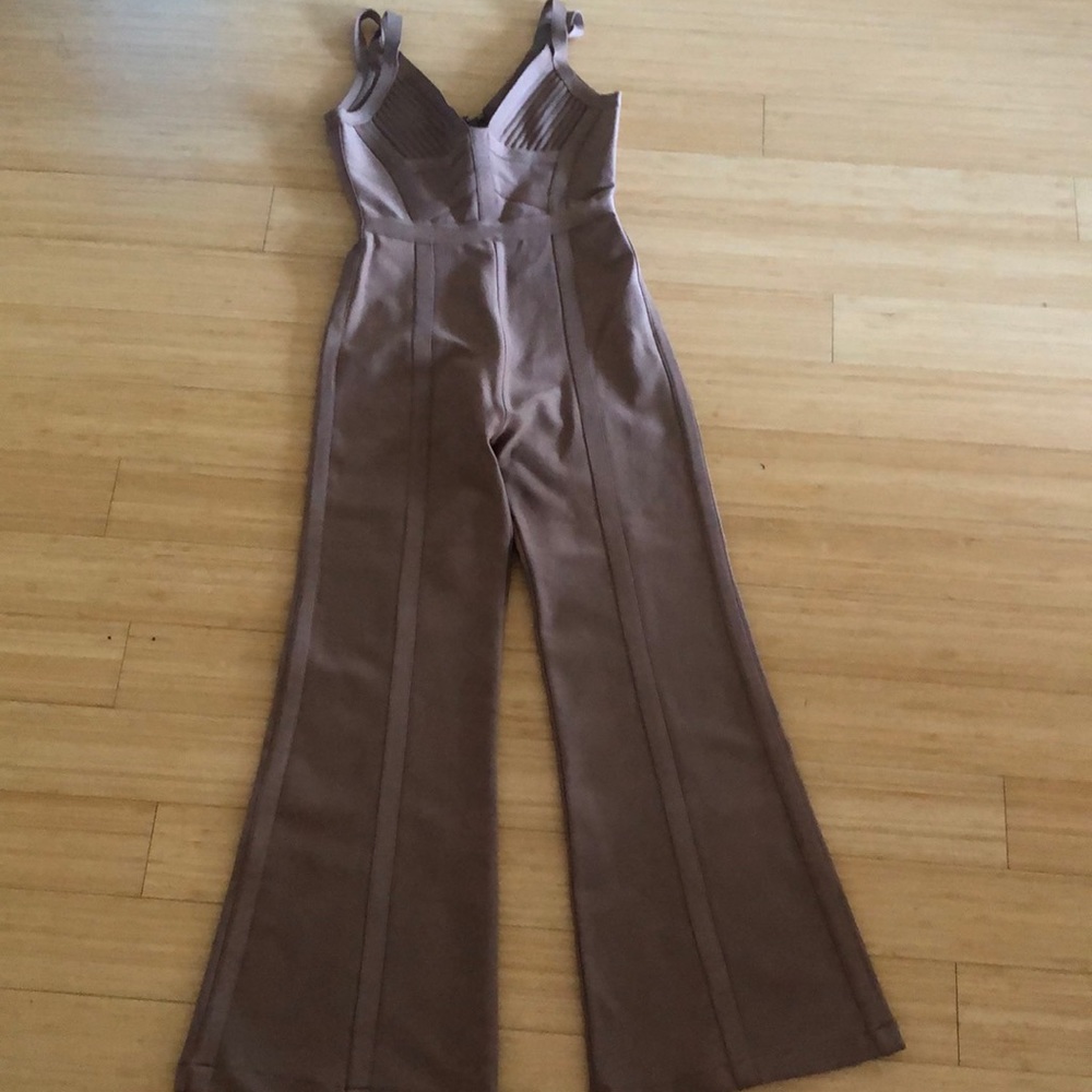 Taupe color House of CB bodycon jumpsuit
